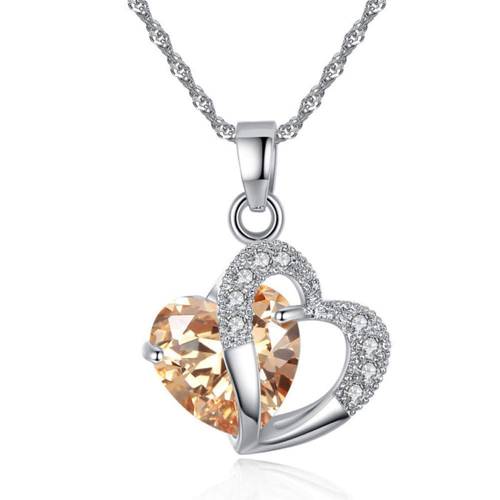 Luxury Heart Shaped Crystal Necklace