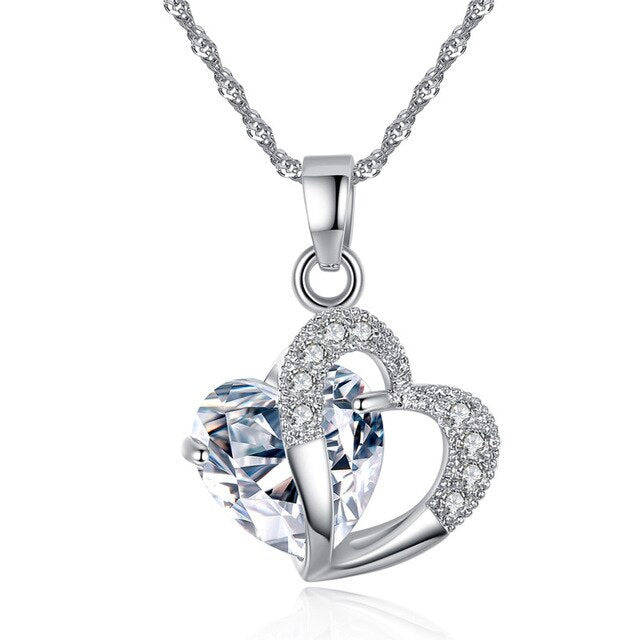 Luxury Heart Shaped Crystal Necklace
