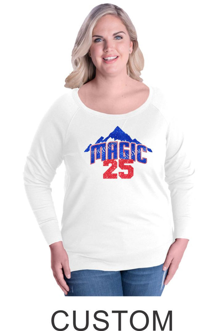 Magic Curvy Ladies Slouchy Pullover- in 4 designs- Matte or Glitter