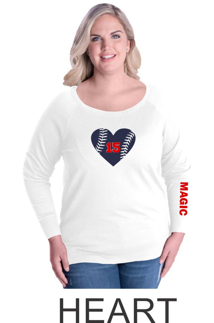Magic Curvy Ladies Slouchy Pullover- in 4 designs- Matte or Glitter