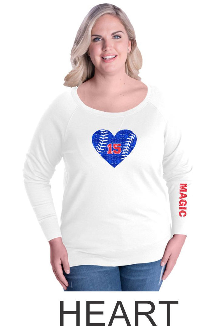 Magic Curvy Ladies Slouchy Pullover- in 4 designs- Matte or Glitter