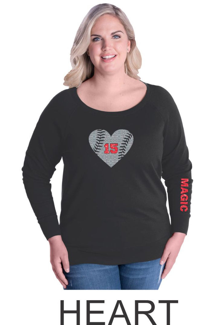 Magic Curvy Ladies Slouchy Pullover- in 4 designs- Matte or Glitter