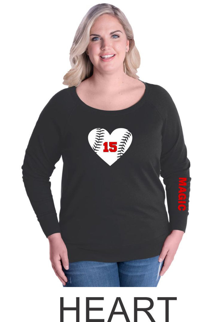 Magic Curvy Ladies Slouchy Pullover- in 4 designs- Matte or Glitter