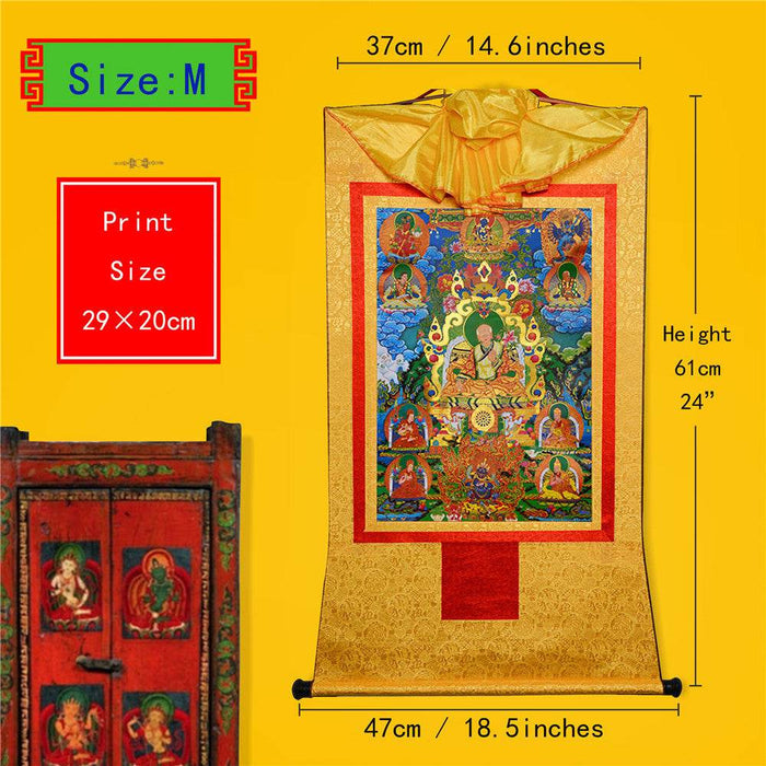 Masters of the Sakya school ,Great Sakyapa - Tibetan thangka painting, view 5