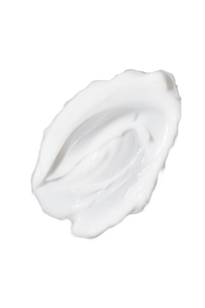 white skincare cream swatch on a transparent background