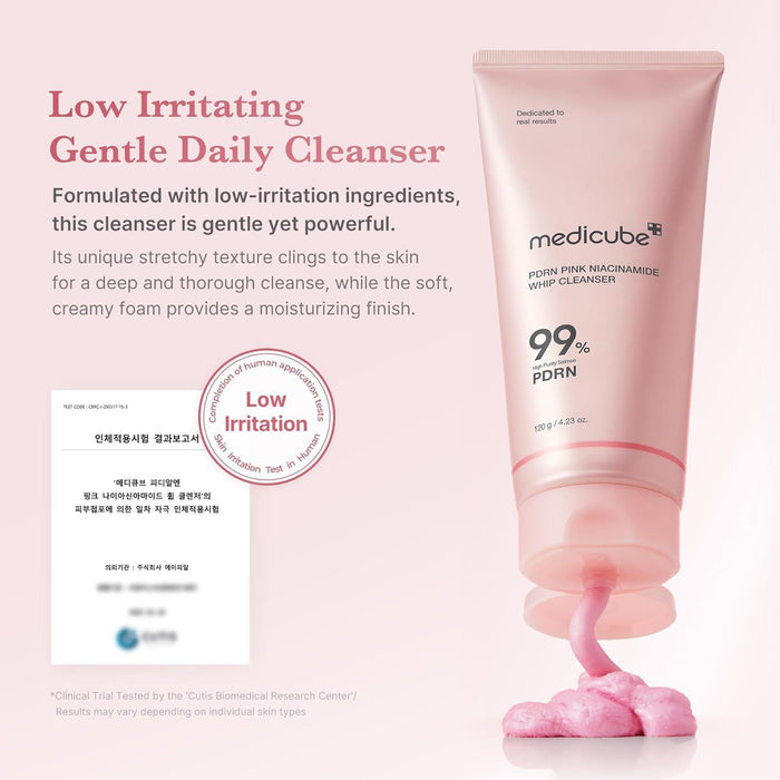 Medicube PDRN Pink Niacinamide Whip Cleanser 120 g