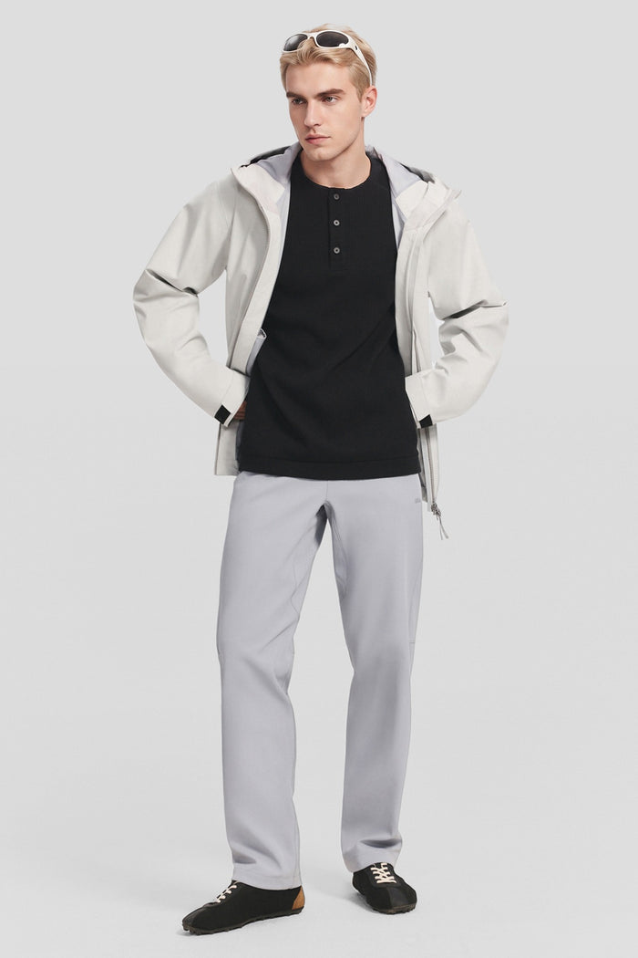 Men's Stretch Breathable Long-Sleeve Henley T-Shirt CT014