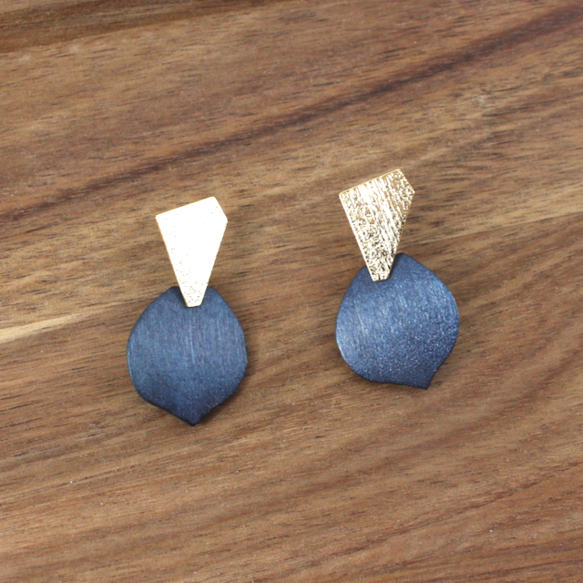 Metal and Wood Earrings