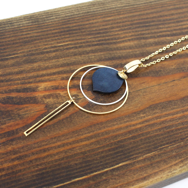 Metal and Wood Necklace