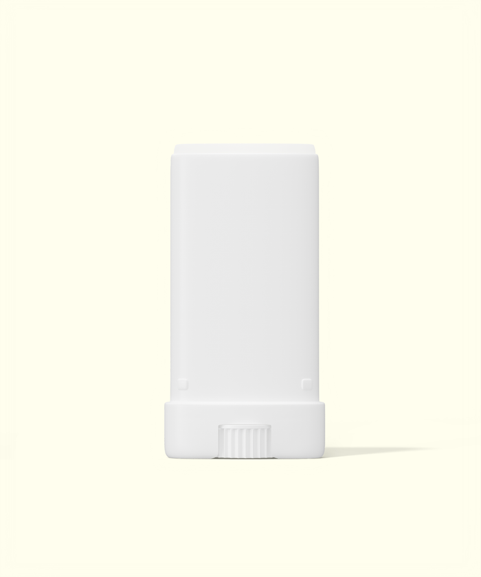 White rectangular object on a light beige background