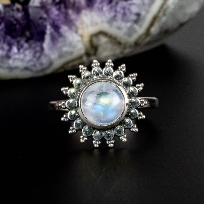 Moonstone Ring 8mm | Choose Size - InnerVision Crystals