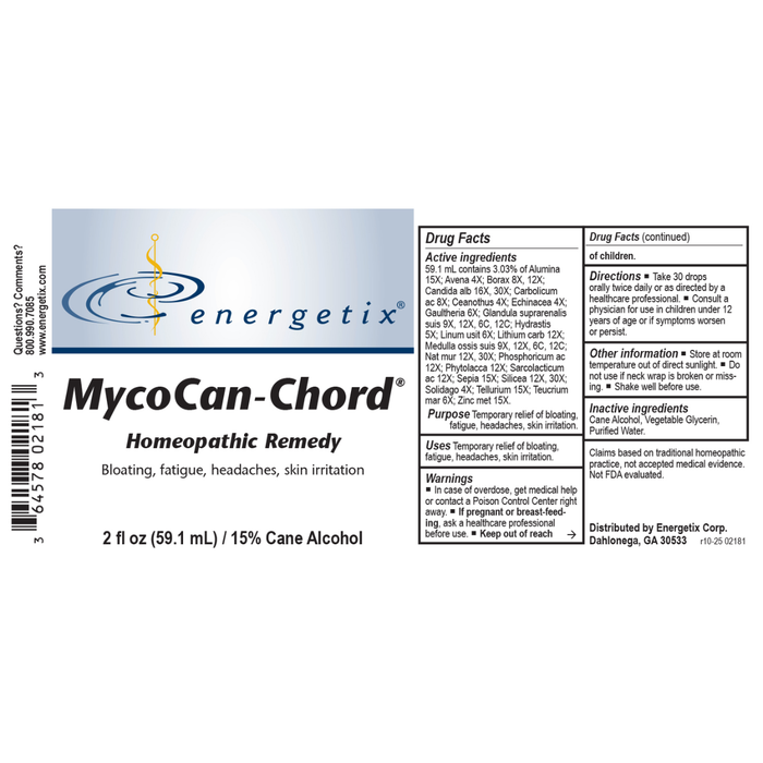 MycoCan-Chord® is a homeopathic combination formula for symptoms associated with candida and exposure to mold or fungus.