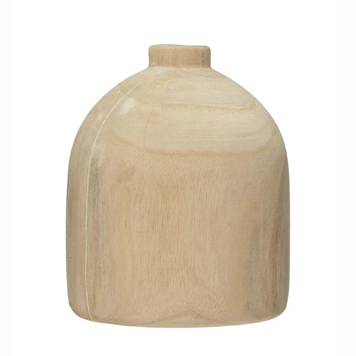 Natural Paulownia Wood Vase Small