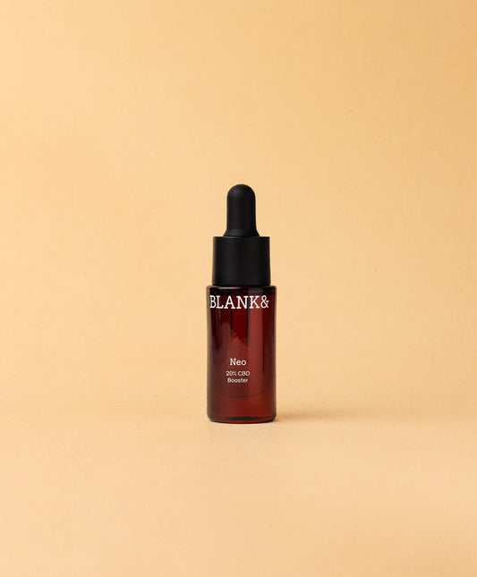 Blank & Neo dropper bottle on a beige background