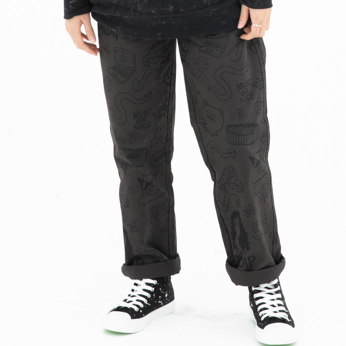 RIPNDIP Nerm Doodle Cotton Twill Pants (Chocolate)