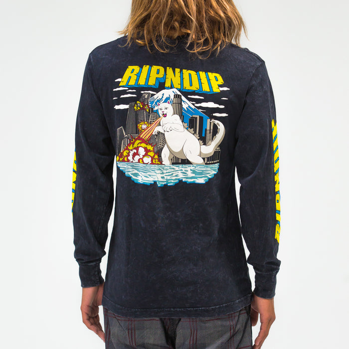RIPNDIP Nermzilla Long Sleeve (Black Mineral Wash)