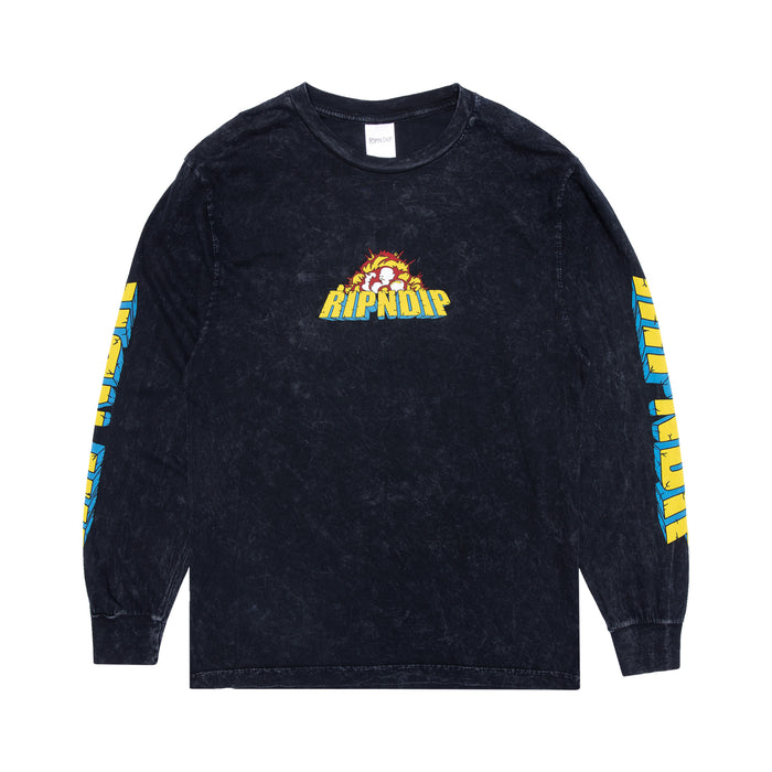 RIPNDIP Nermzilla Long Sleeve (Black Mineral Wash)