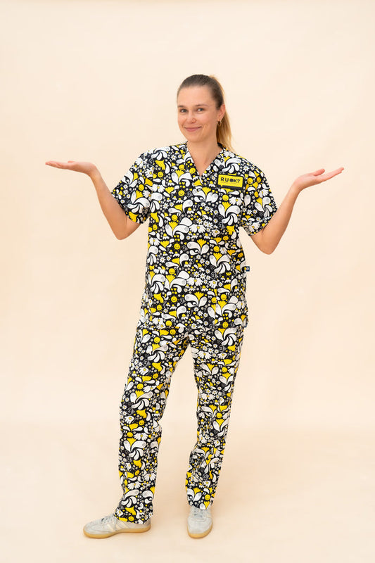 November Pre-Order RU OK? – Unisex Printed Scrub Top