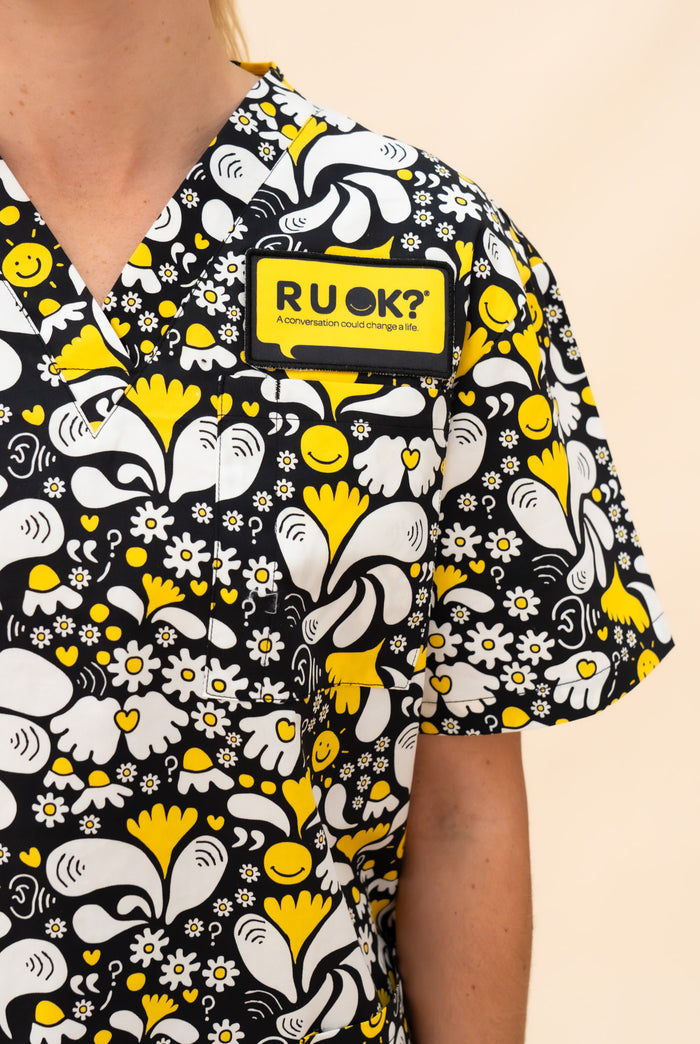 November Pre-Order RU OK? – Unisex Printed Scrub Top