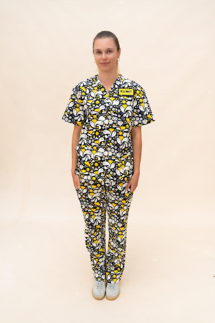 November Pre-Order RU OK? – Unisex Printed Scrub Top