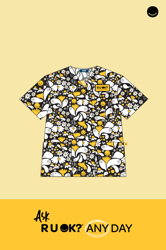 November Pre-Order RU OK? – Unisex Printed Scrub Top