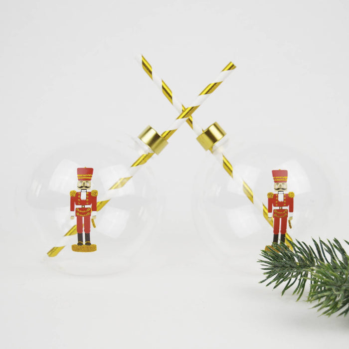 Nutcracker Ornament Drinking Glass Set - Boxed - Pine & Moss