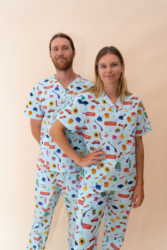 Occupational Therapist - Unisex Printed Scrub Top