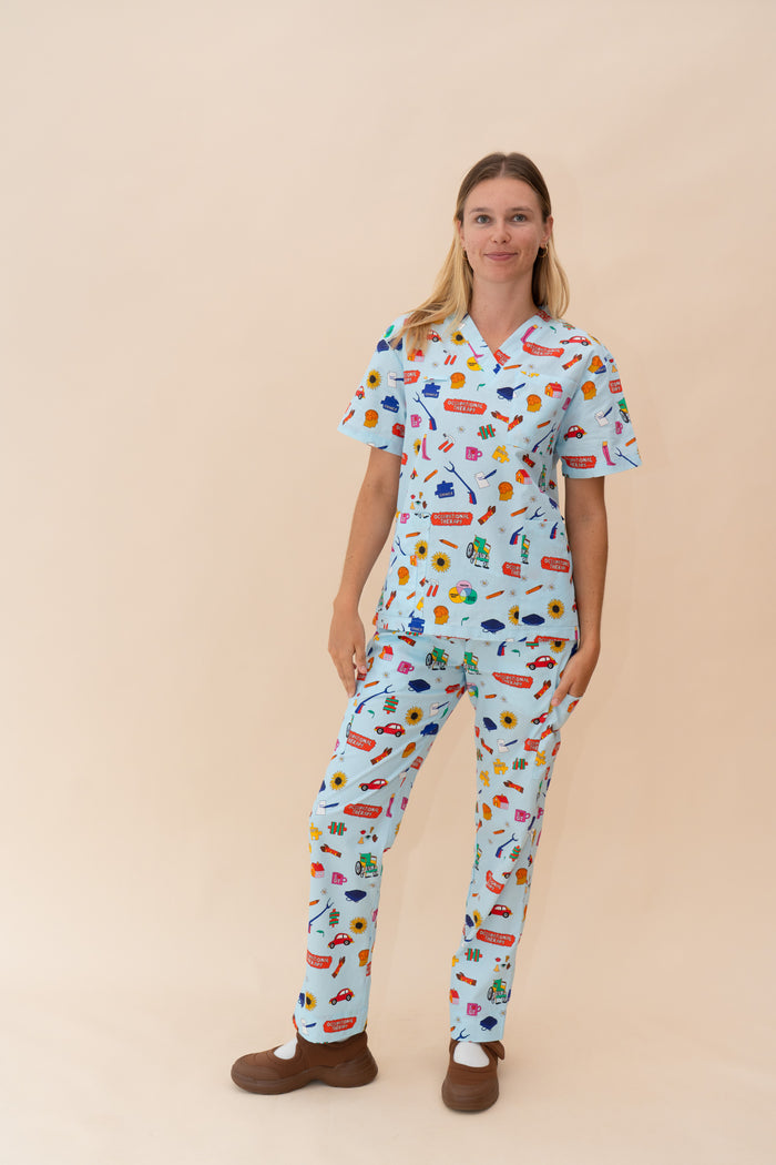 Occupational Therapist - Unisex Printed Scrub Top