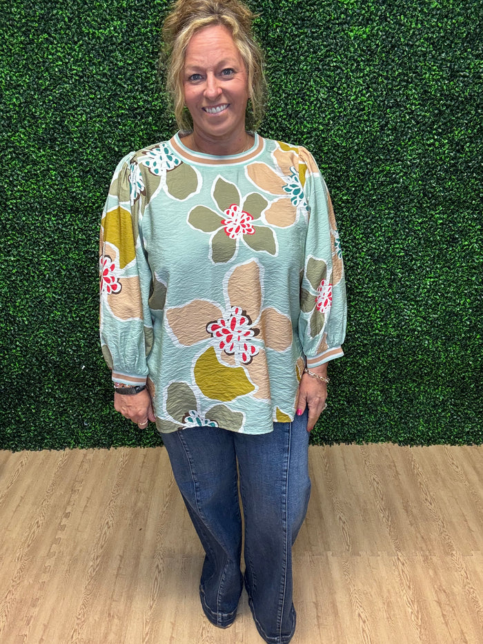 Oddi Floral Texture Pullover