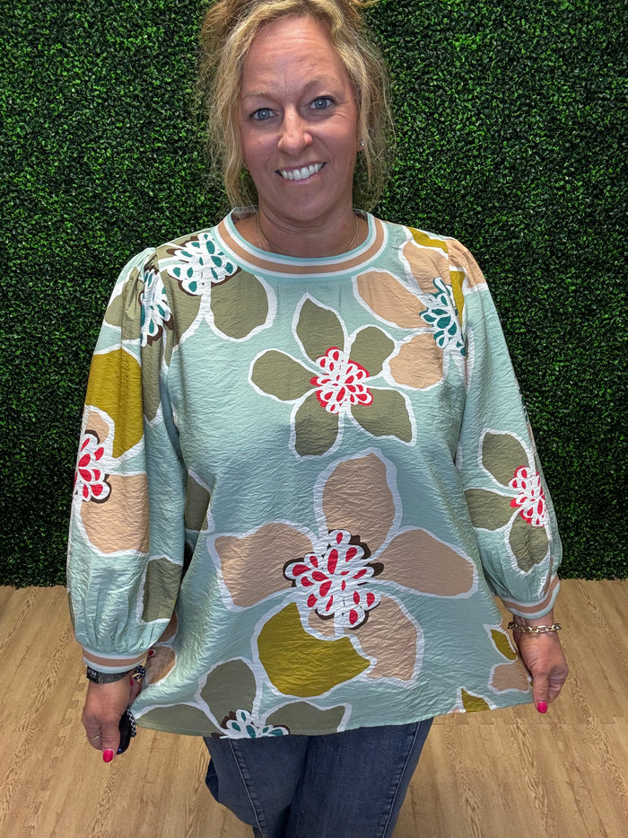 Oddi Floral Texture Pullover
