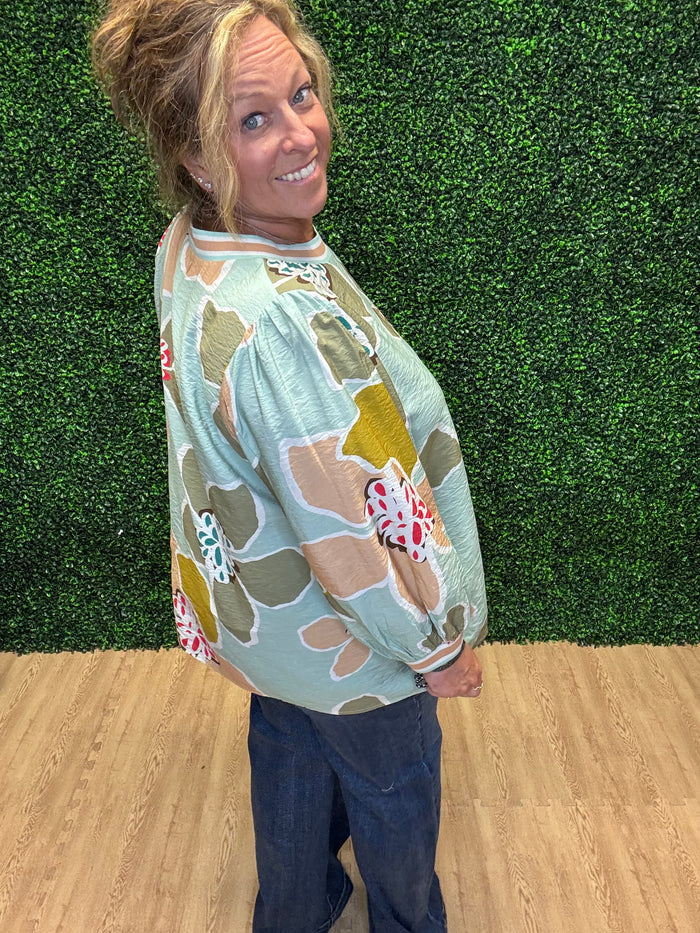 Oddi Floral Texture Pullover