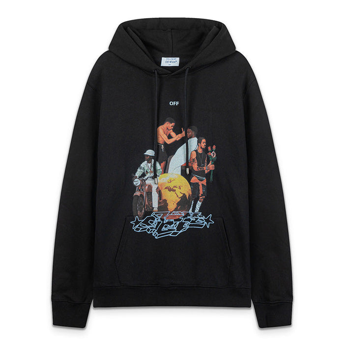 Off White Black Cotton Hoodie
