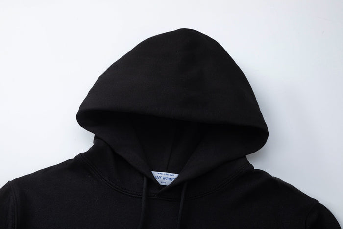 Off White Black Cotton Hoodie