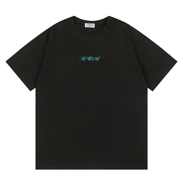 OFF WHITE Blue Arrow logo back T-Shirts