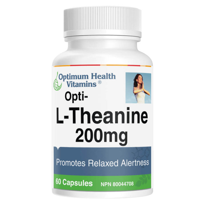 Bottle of Optimum Health Vitamins Opti-L-Theanine 200 mg 60 Capsules