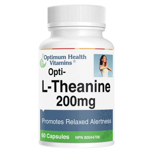 Bottle of Optimum Health Vitamins Opti-L-Theanine 200 mg 60 Capsules