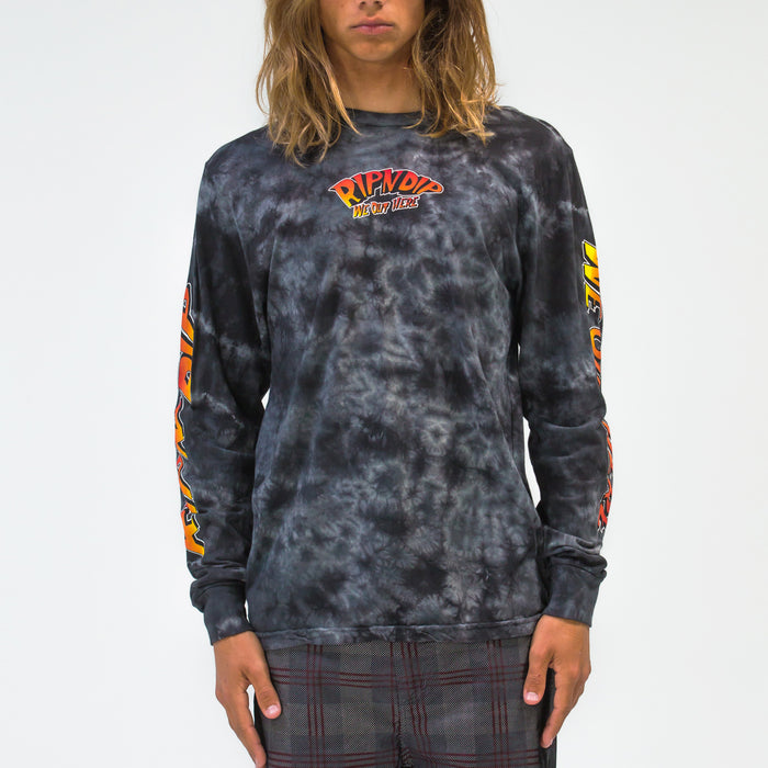 RIPNDIP Out Of This World Long Sleeve (Black Lightning Wash)