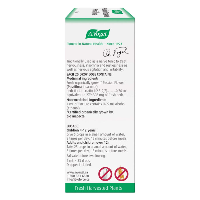 Box of A. Vogel Passion Flower Tincture Side