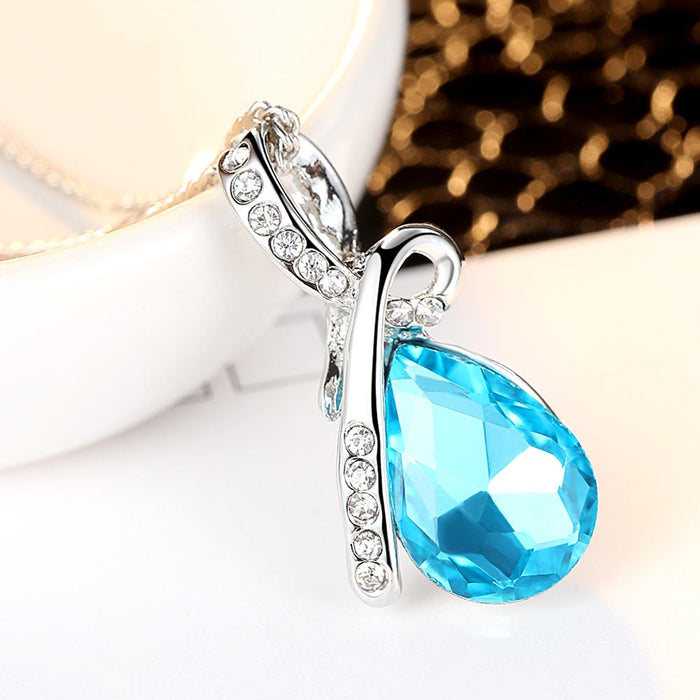 Pendant Necklace Chain "Crystal Drop"