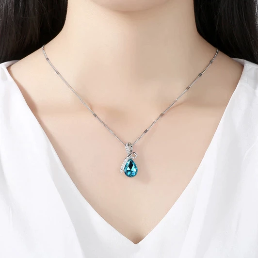 Pendant Necklace Chain "Crystal Drop"