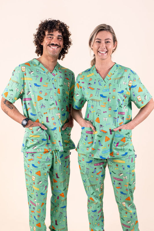 Physiotherapy – Unisex Printed Scrub Top