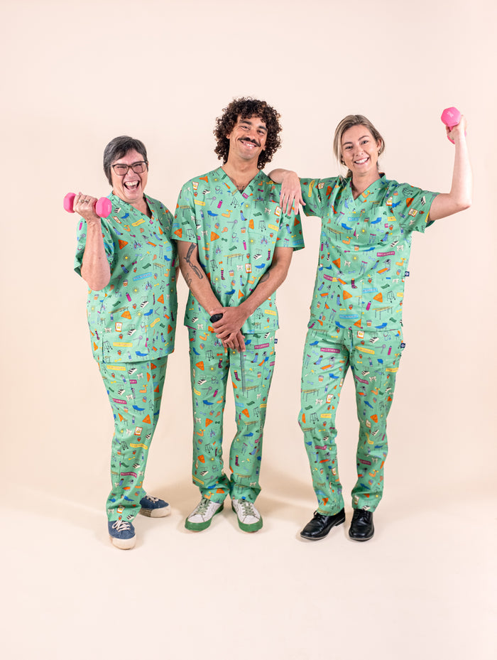 Physiotherapy – Unisex Printed Scrub Top