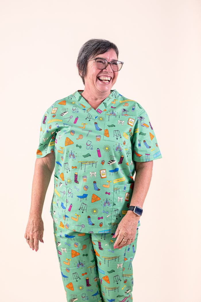 Physiotherapy – Unisex Printed Scrub Top