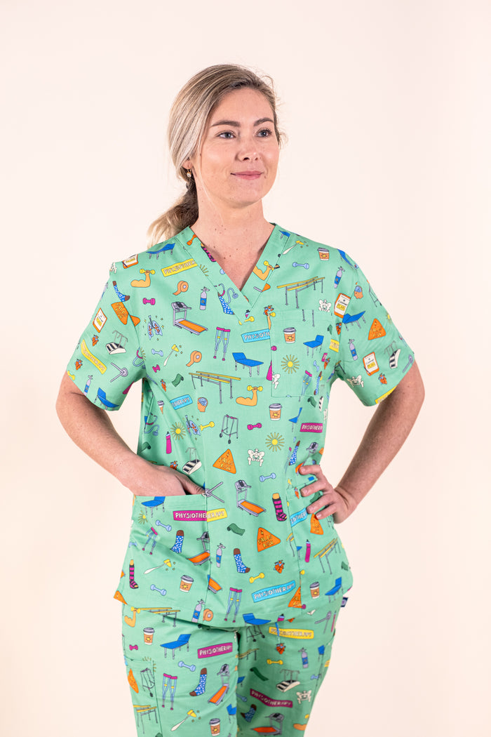 Physiotherapy – Unisex Printed Scrub Top