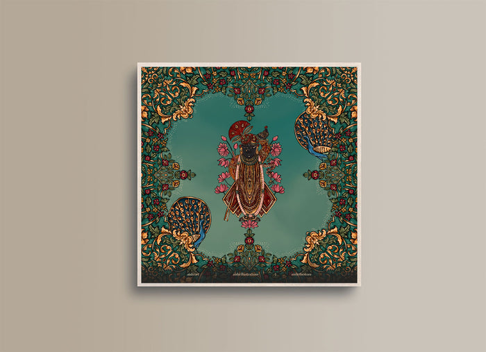 Pichhwai 6 - Srinathji in the divine sky