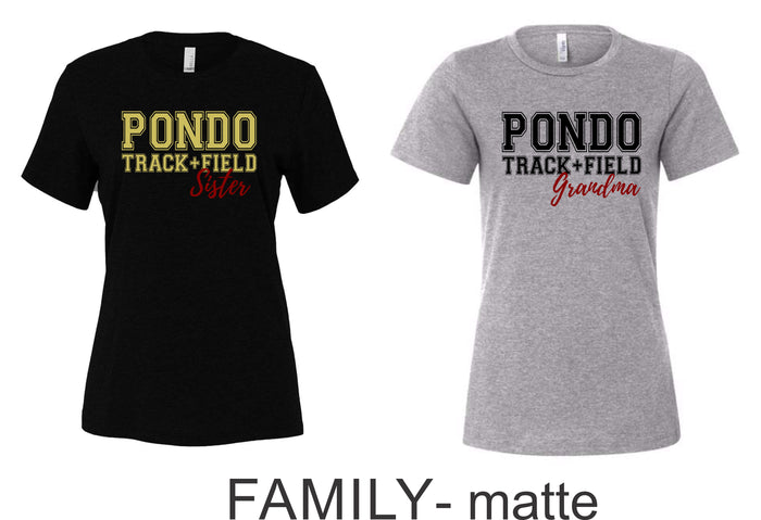 Pondo FAN Track & Field Ladies Bella Canvas Tee- 4 designs