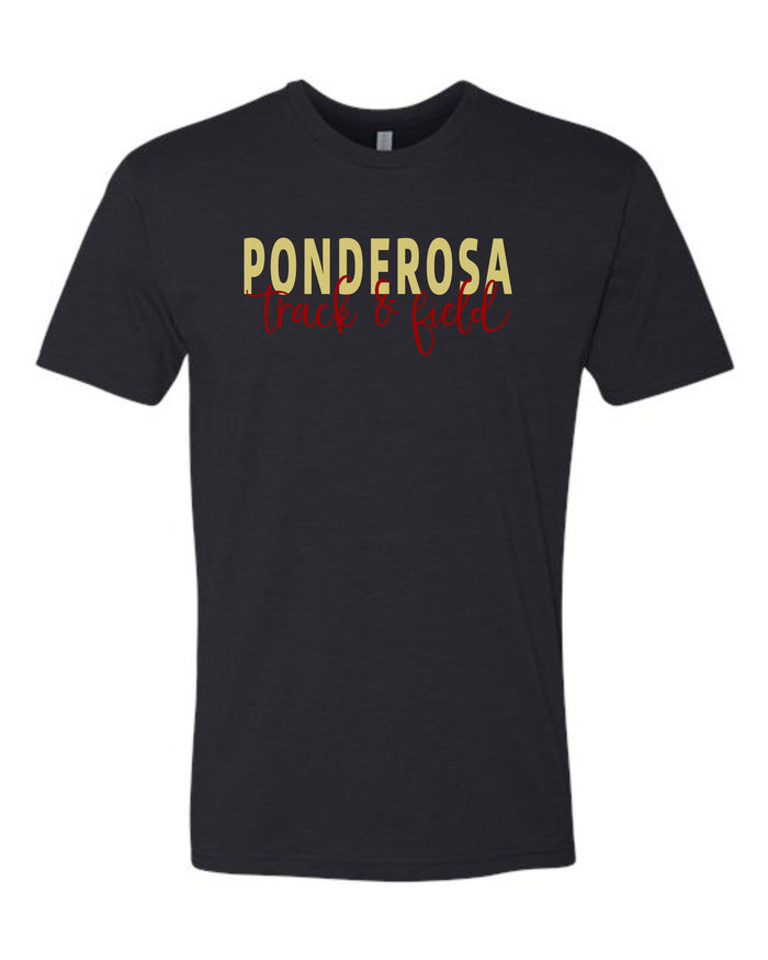 Pondo FAN Track & Field SCRIPT Tee- matte and glitter