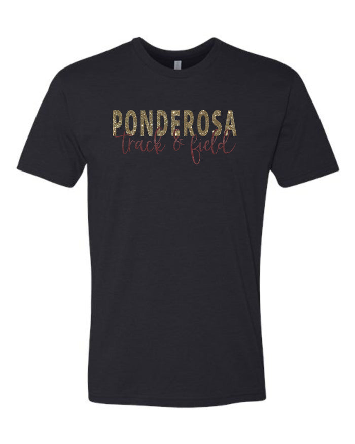 Pondo FAN Track & Field SCRIPT Tee- matte and glitter