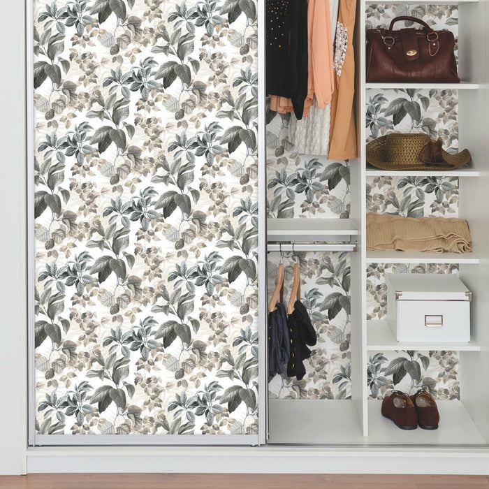 Rainforest Neutral Leaves Peel & Stick Wallpaper - EonShoppee