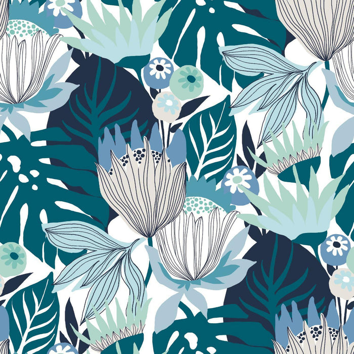 Retro Tropical Leaves Peel & Stick Wallpaper - EonShoppee